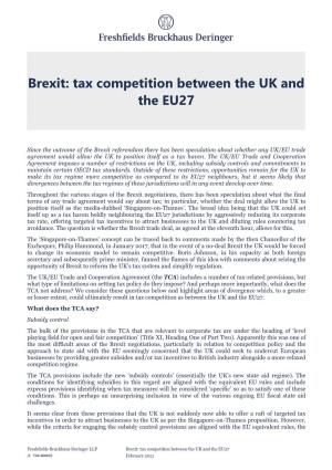 Brexit Tax Competition Between the UK and the EU27