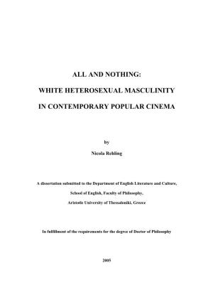 White Heterosexual Masculinity in Contemporary Popular Cinema