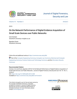 On the Network Performance of Digital Evidence Acquisition of Small Scale Devices Over Public Networks