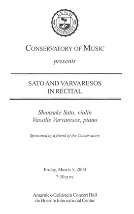 2003-2004 Sato and Varvaresos in Recital