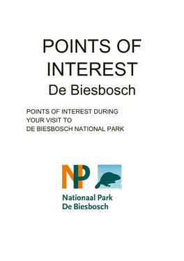 POINTS of INTEREST De Biesbosch