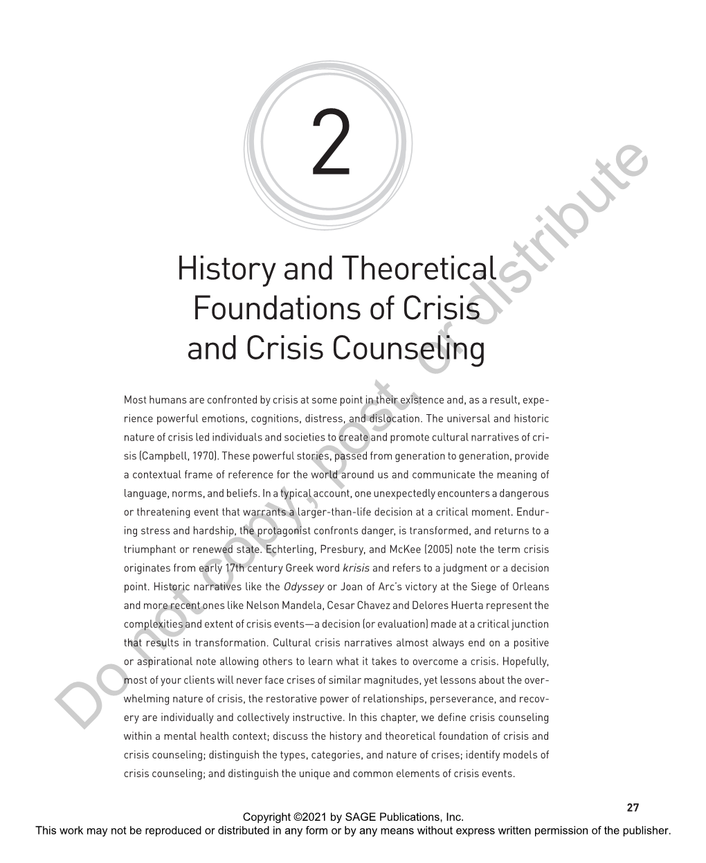 History and Theoretical Foundations of Crisis and Crisis Counseling 29