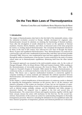 On the Two Main Laws of Thermodynamics