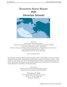 Ecosystem Status Report 2020 Aleutian Islands