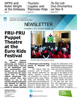 NEWSLETTER FRU-FRU Puppet Theatre at the Euro Kids Festival
