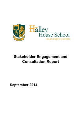 Stakeholder Engagement and Consultation Report