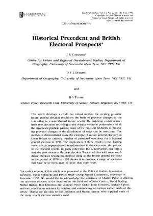 Historical Precedent and British Electoral Prospects*
