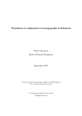 Transitions to Employment of Young People in Indonesia