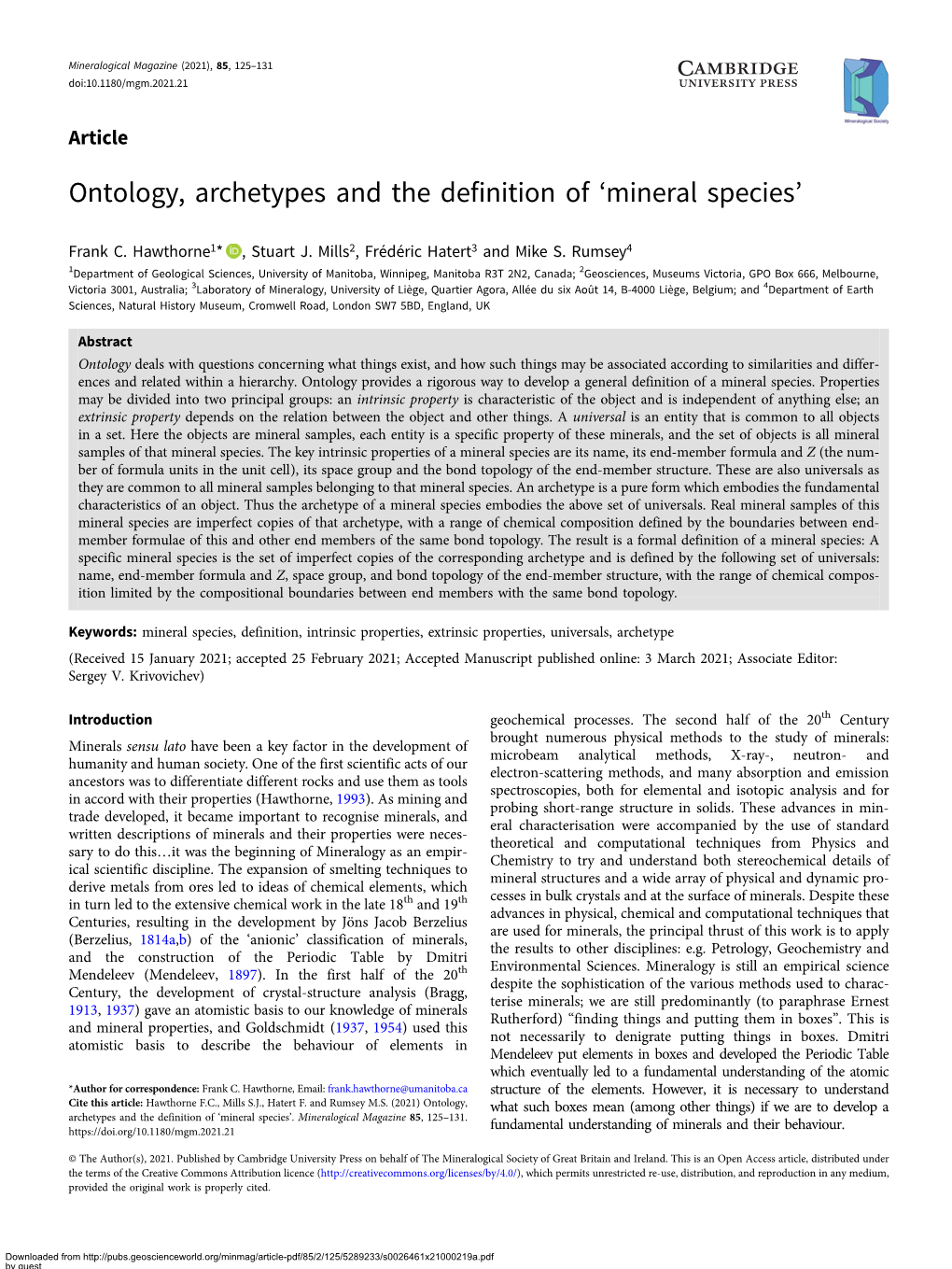 Mineral Species’