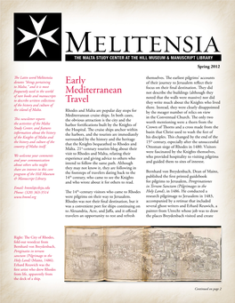 Early Mediterranean Travel New Acquisition Collection Spotlight: Magna Curia Castellania the Chronicle of the Malta Study Center