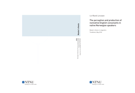 The Perception and Production of Nonnative English Consonants In