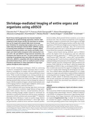Shrinkage-Mediated Imaging of Entire Organs and Organisms Using Udisco