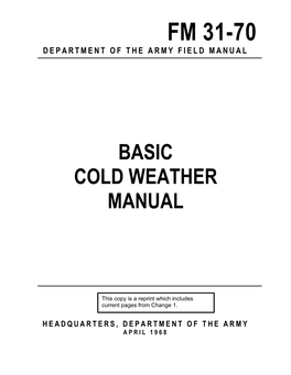 FM 31-70 Basic Cold Weather Manual