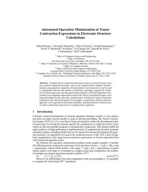 Automated Operation Minimization of Tensor Contraction Expressions in Electronic Structure Calculations