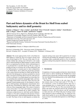 Past and Future Dynamics of the Brunt Ice Shelf from Seabed Bathymetry and Ice Shelf Geometry