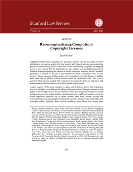 Reconceptualizing Compulsory Copyright Licenses