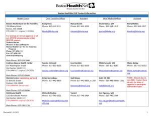 Boston Healthnet CHC Contact Information
