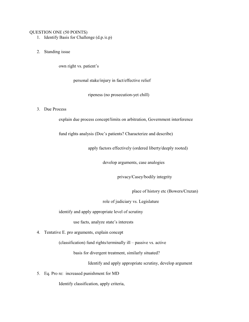 1. Identify Basis for Challenge (D.P./E.P)