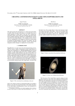 Creating a Sonified Spacecraft Game Using Happybrackets and Stellarium