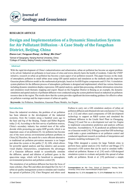 Design and Implementation of a Dynamic Simulation System for Air Pollutant Diffusion
