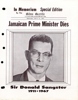 Jamaican Prime Minister Dies