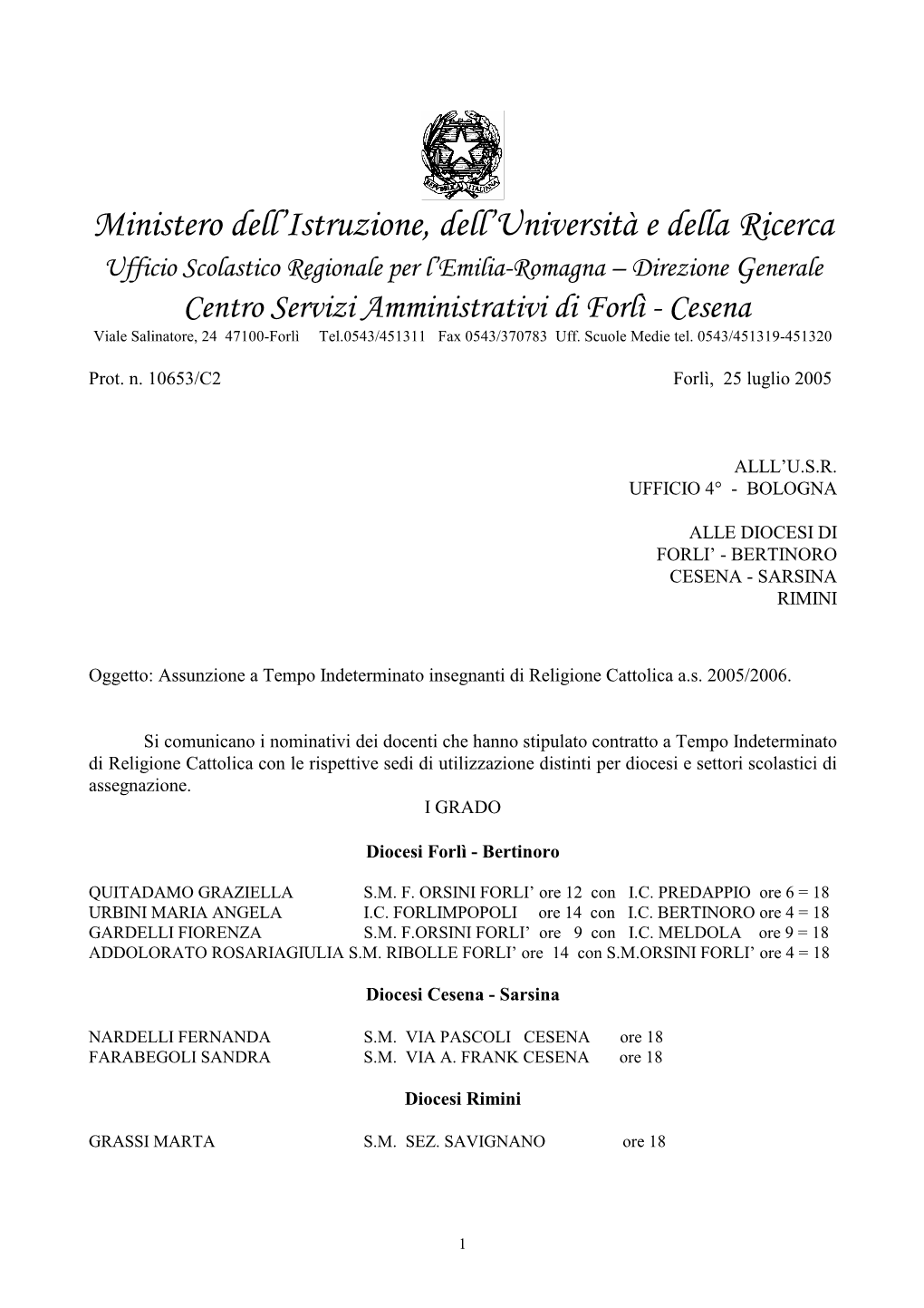 Ministero Dell'istruzione, Dell'università E Della