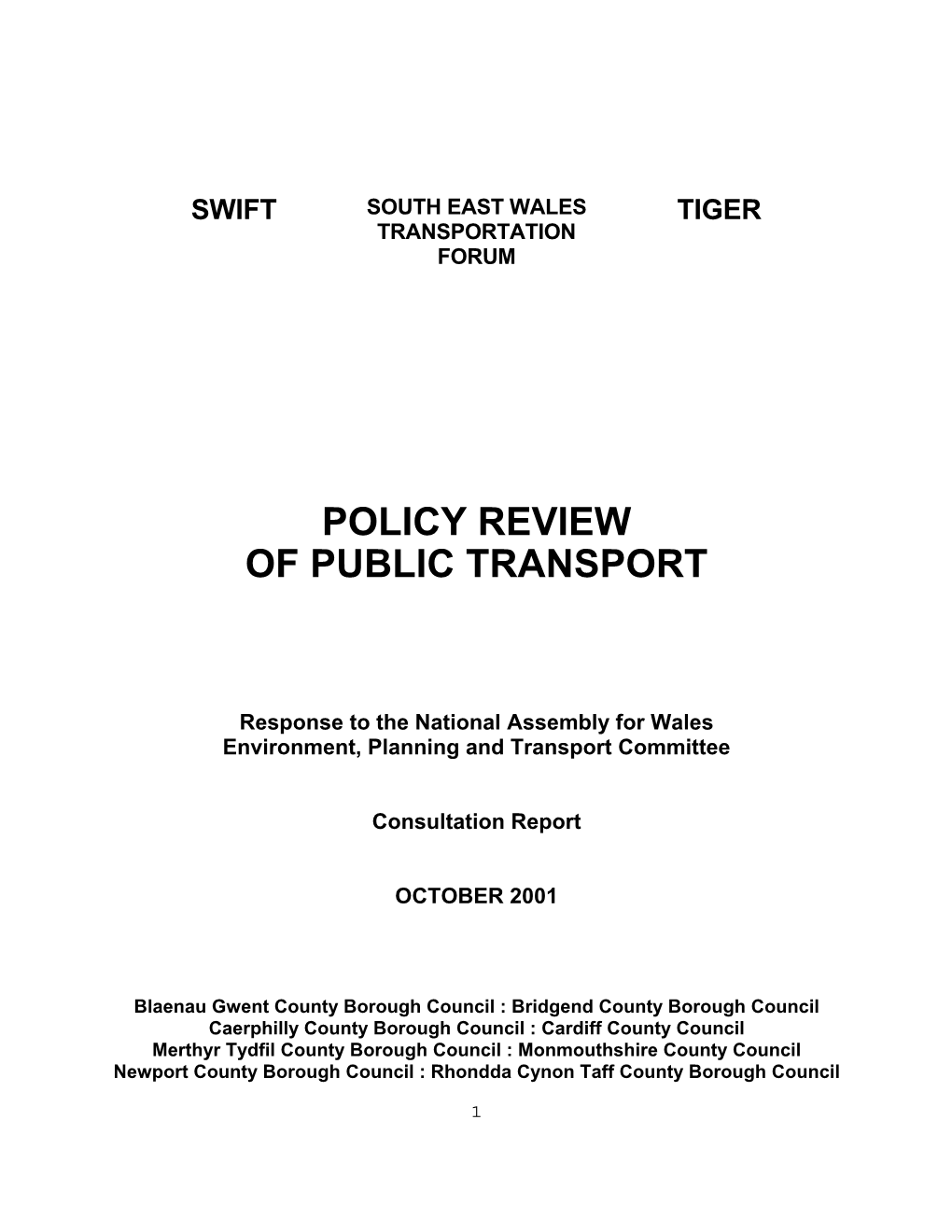 Tiger Policy Review of Public Transport
