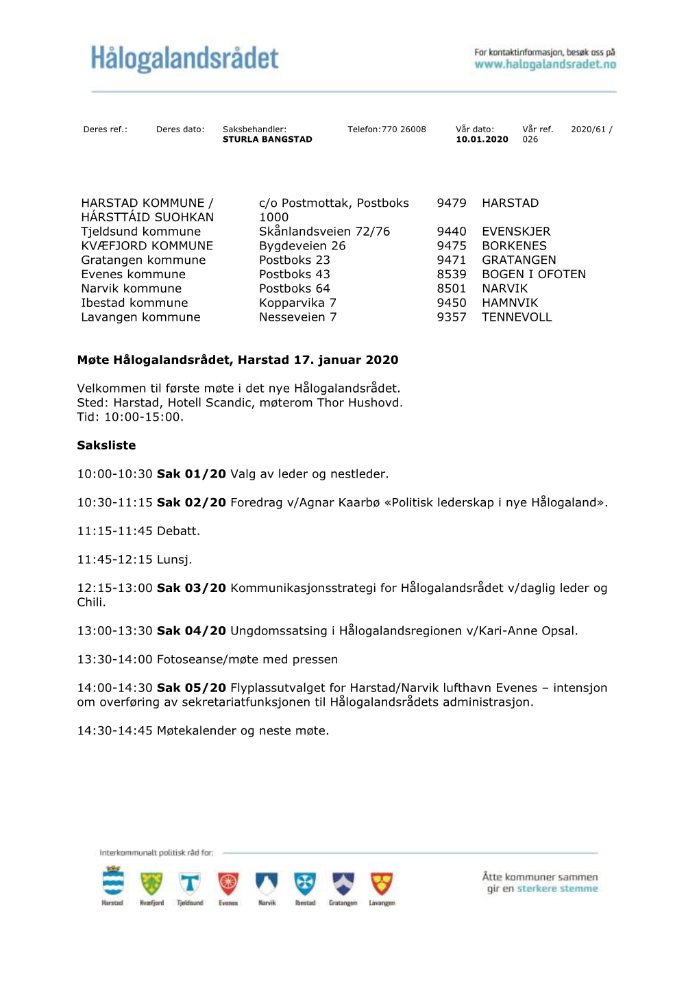 Brevmal for Harstad Kommune