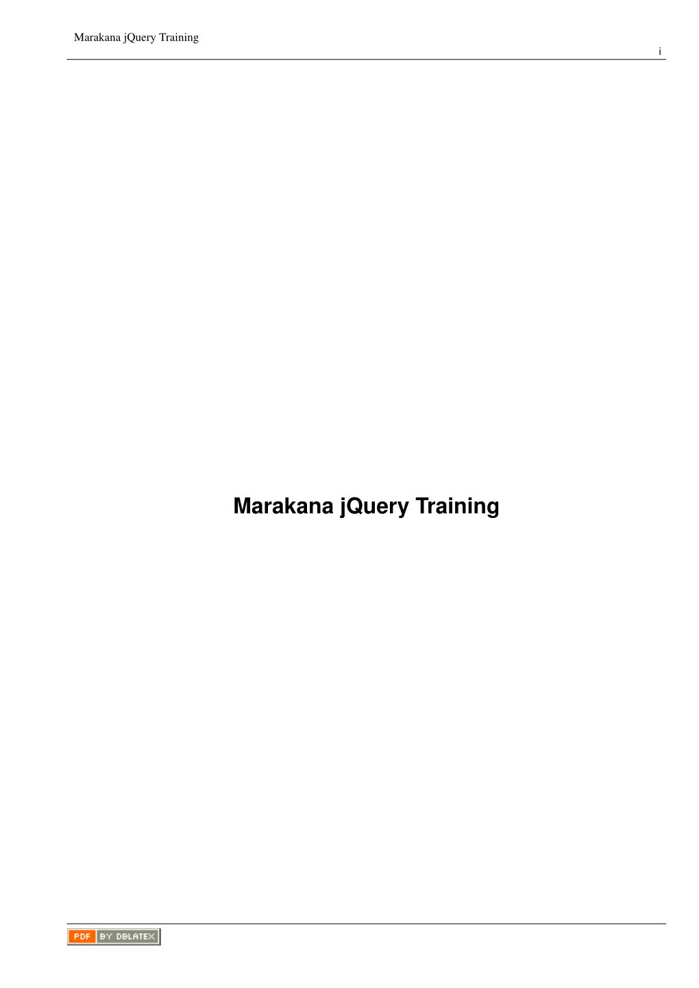 Marakana Jquery Training I