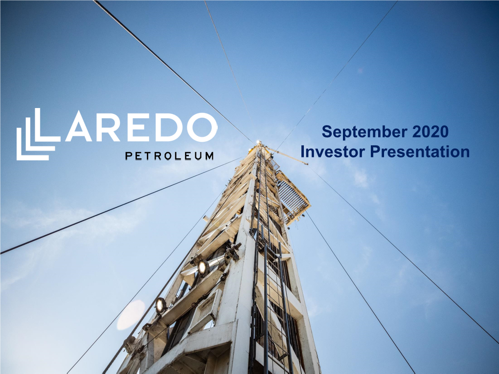 September 2020 Investor Presentation Forward-Looking / Cautionary Statements