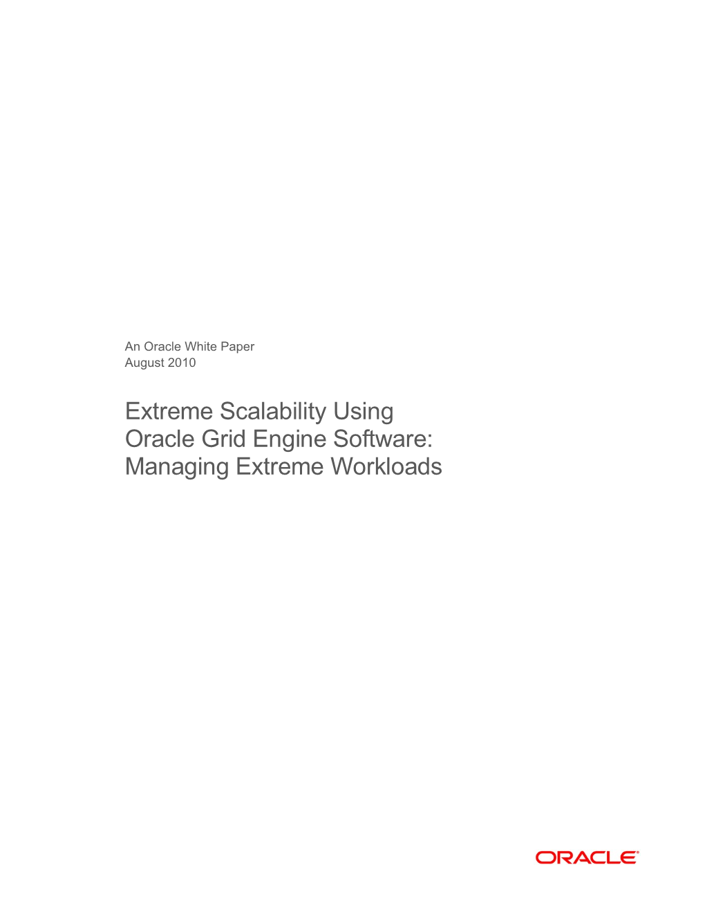 Oracle White Paper August 2010