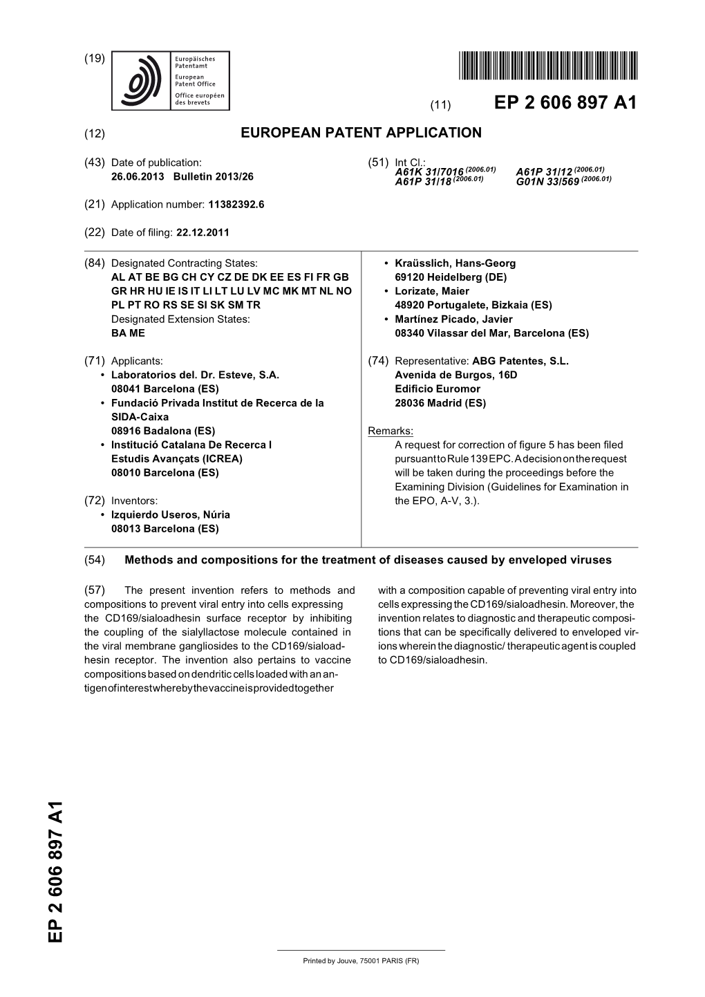 Methods and Compositions for the Treatment of Diseases Caused by Enveloped Viruses