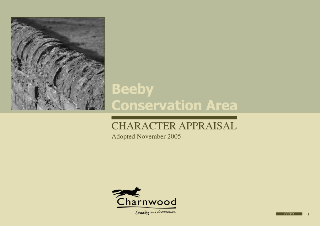 Beeby Conservation Area Character Appraisal Adopted November 2005