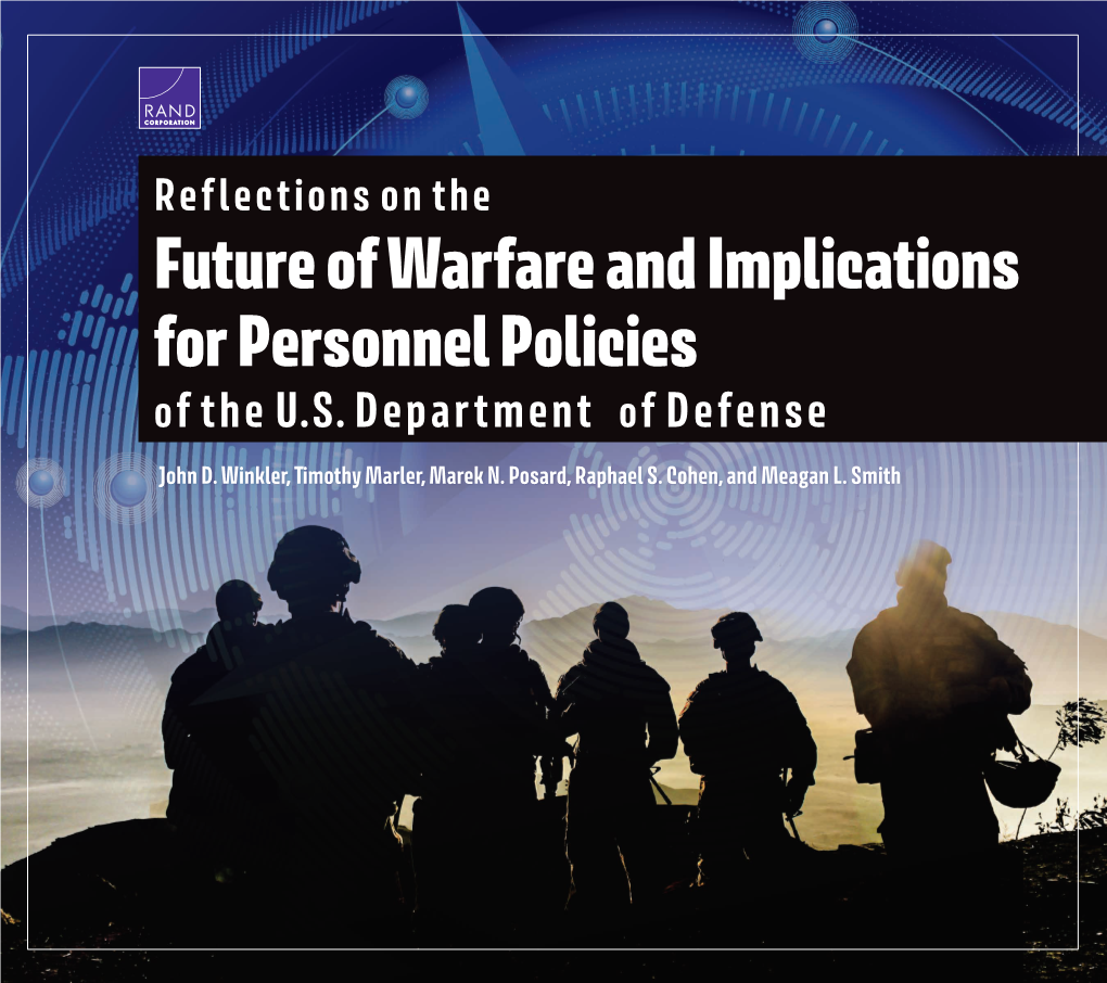 Reflections on the Future of Warfare and Implications for Personnel Policies of the U.S. Department of Defense