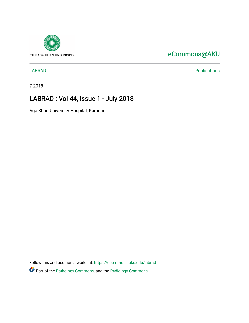 LABRAD : Vol 44, Issue 1 - July 2018