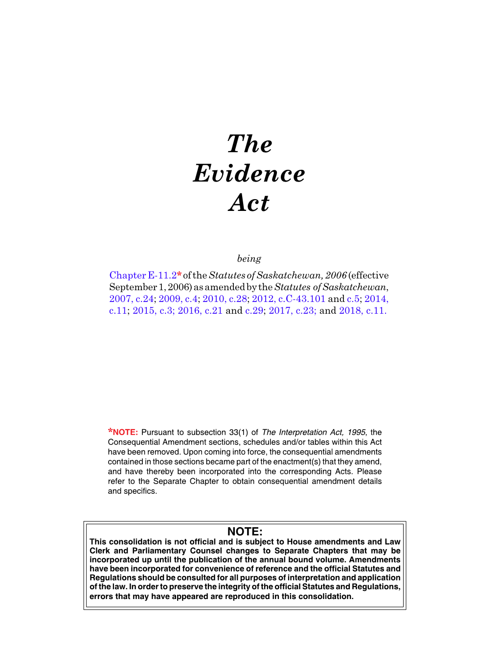 The Evidence Act