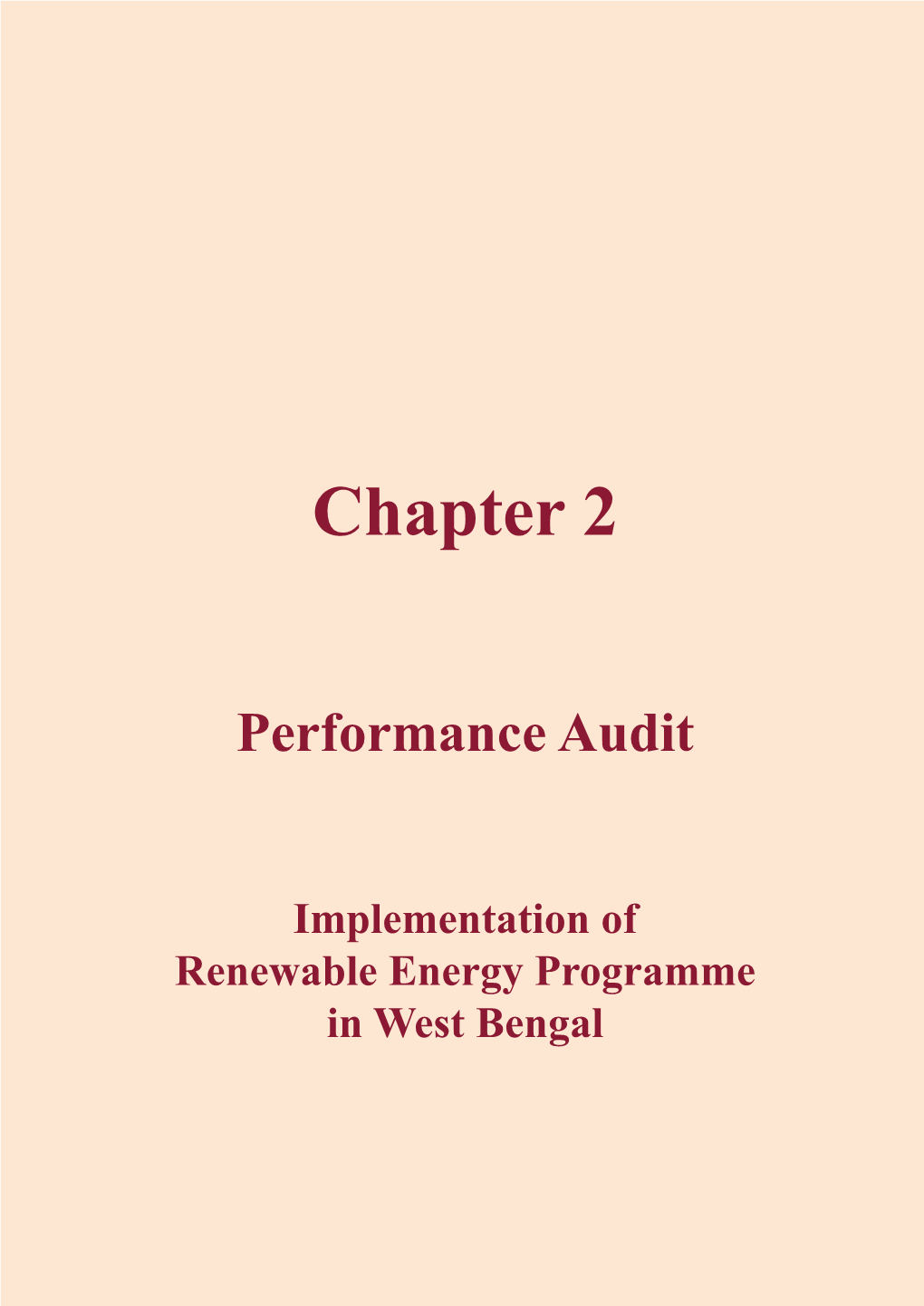 Chapter 2 : Performance Audit