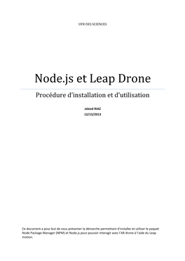 Node.Js Et Leap Drone