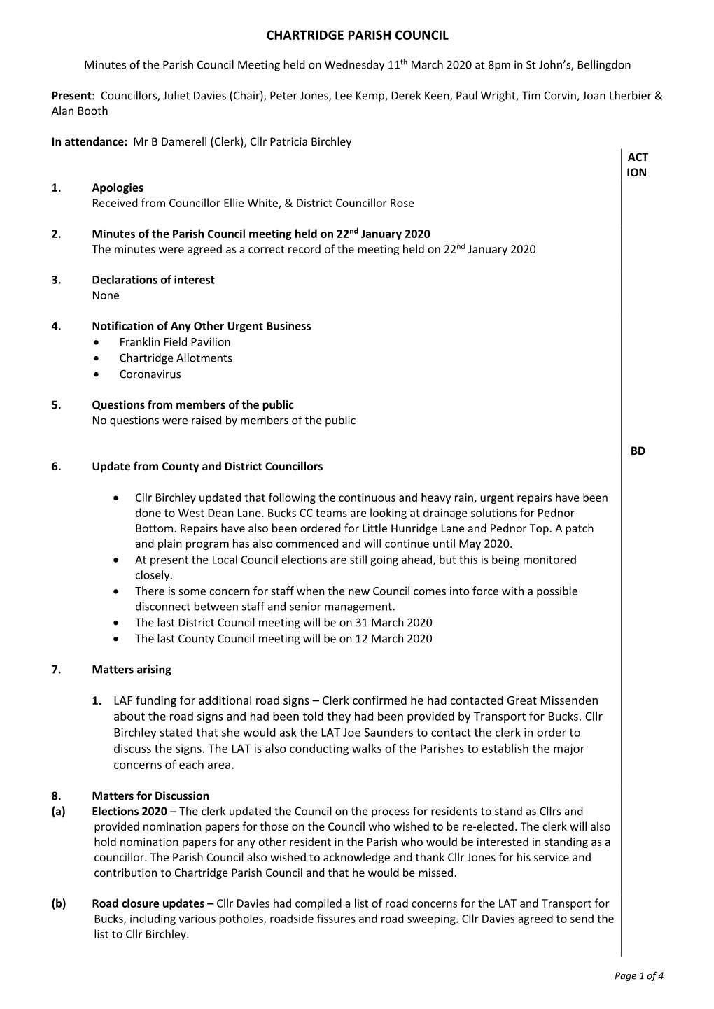 Chartridge Parish Council