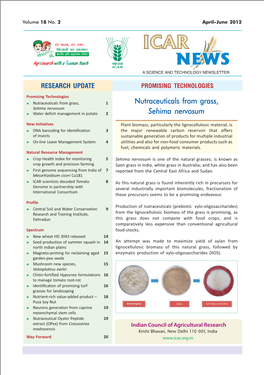 Nutraceuticals from Grass, Sehima Nervosum  Water Deficit Management in Potato 2 Sehima Nervosum