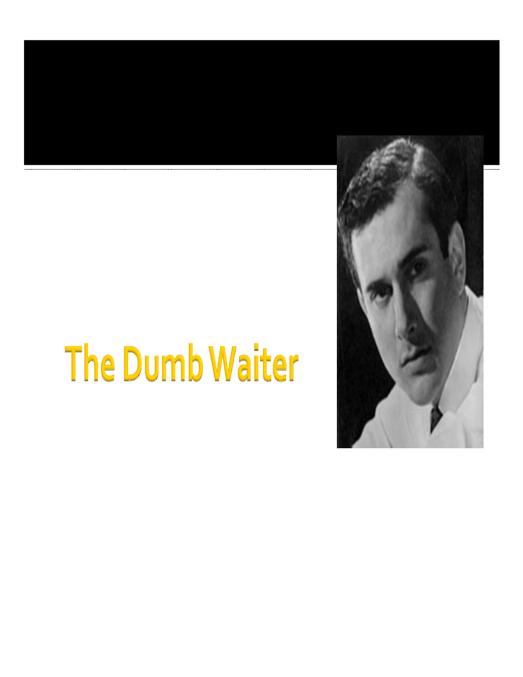 The Dumb Waiter.Pdf