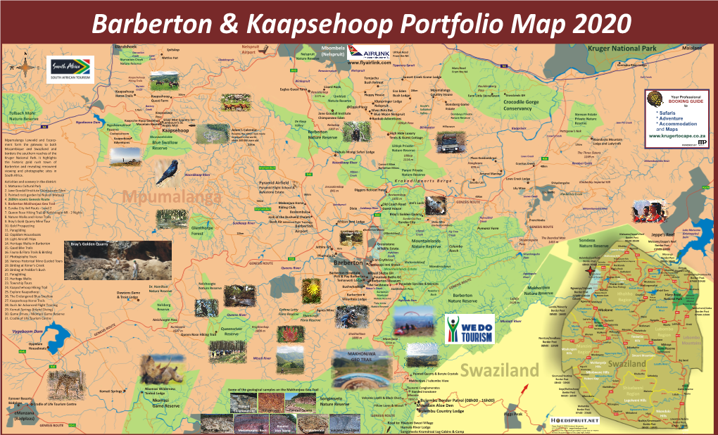 Barberton, Kaapsehoop and Swaziland Map 2020