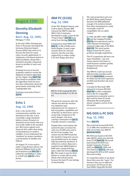 IBM PC (5150) the BIOS (Basic Input/Output August 12Th Aug