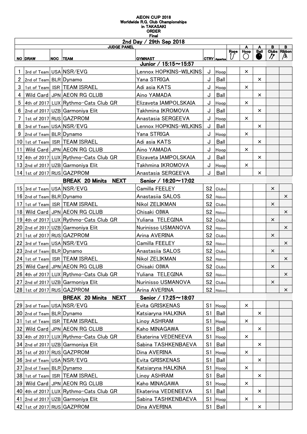 Junior / 15:15～15:57 Lennox HOPKINS-WILKINS J Hoop × Yana