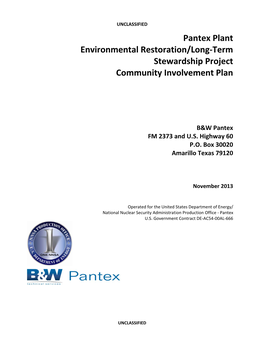 2013 Environmental Restoration/LTS Community Involvement Plan