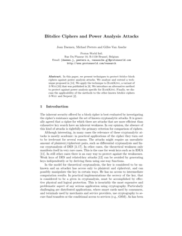 Bitslice Ciphers and Power Analysis Attacks