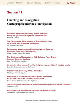 Section 12 Charting and Navigation Cartographie Marine Et Navigation