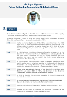 His Royal Highness Prince Sultan Bin Salman Bin Abdulaziz Al Saud