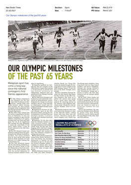 New Straits Times Our Olympic Milestones of the Past 65 Years