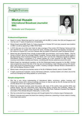Mishal Husain International Broadcast Journalist BBC